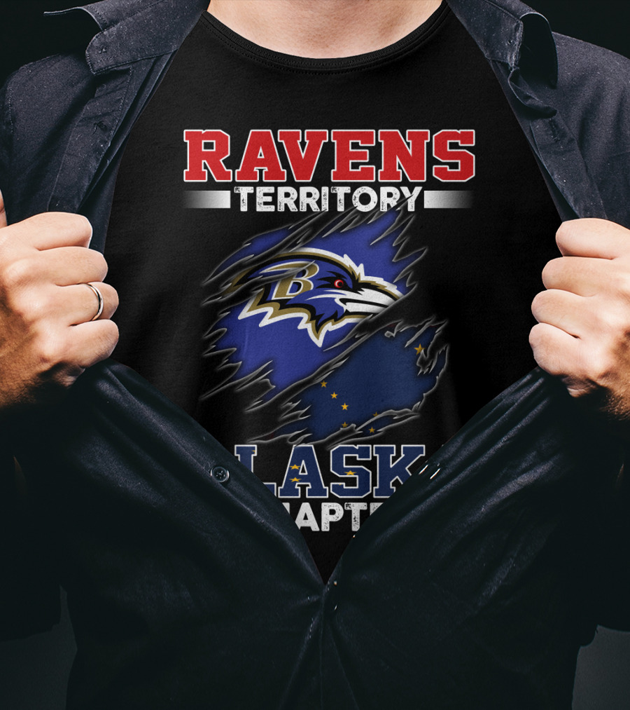 Ravens Territory Alaska Chapter Nfl Fan Logo State Pride T-Shirt