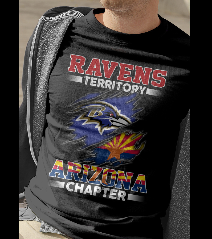 Ravens Territory Arizona Chapter Baltimore Ravens Logo Arizona Flag Elements T-Shirt