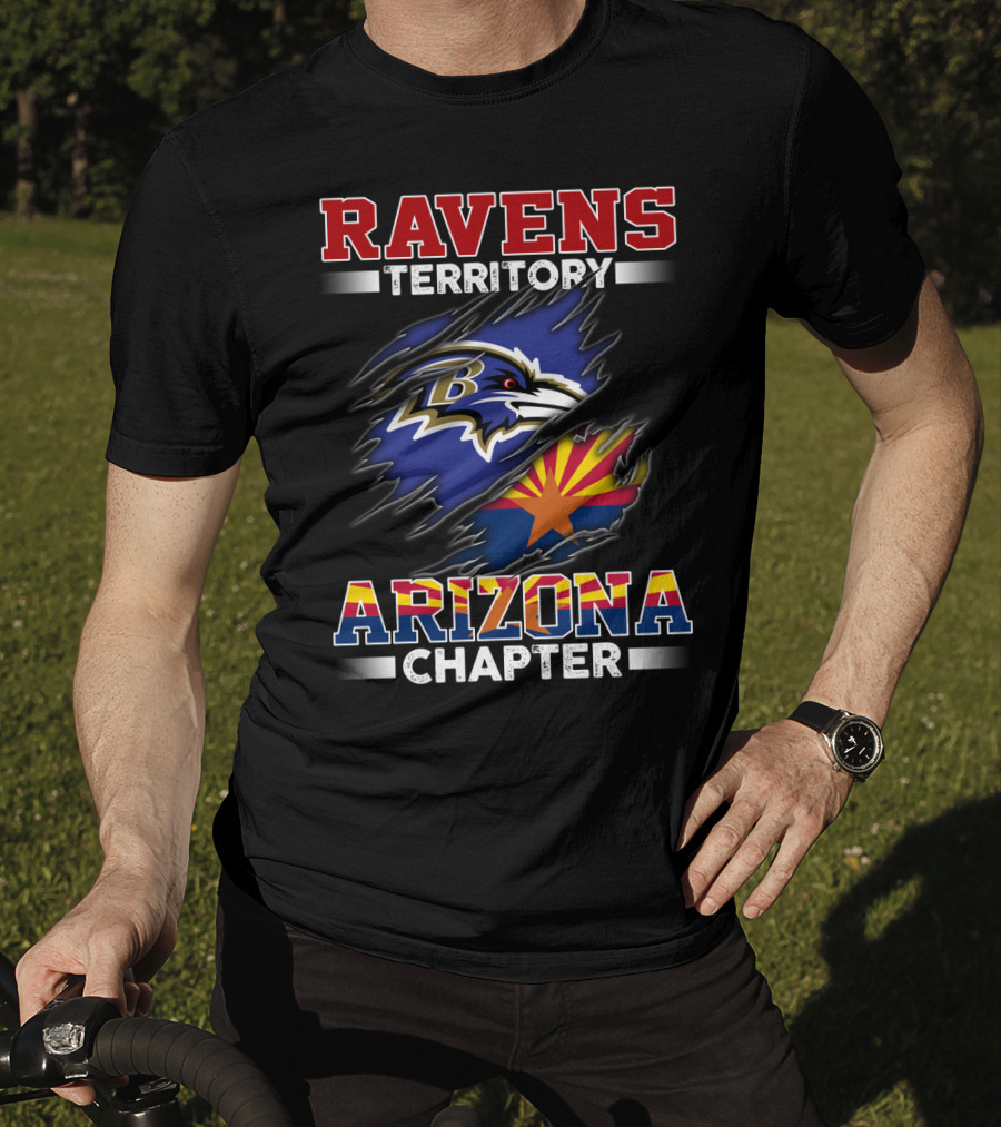 Ravens Territory Arizona Chapter Baltimore Ravens Logo Arizona Flag Elements T-Shirt