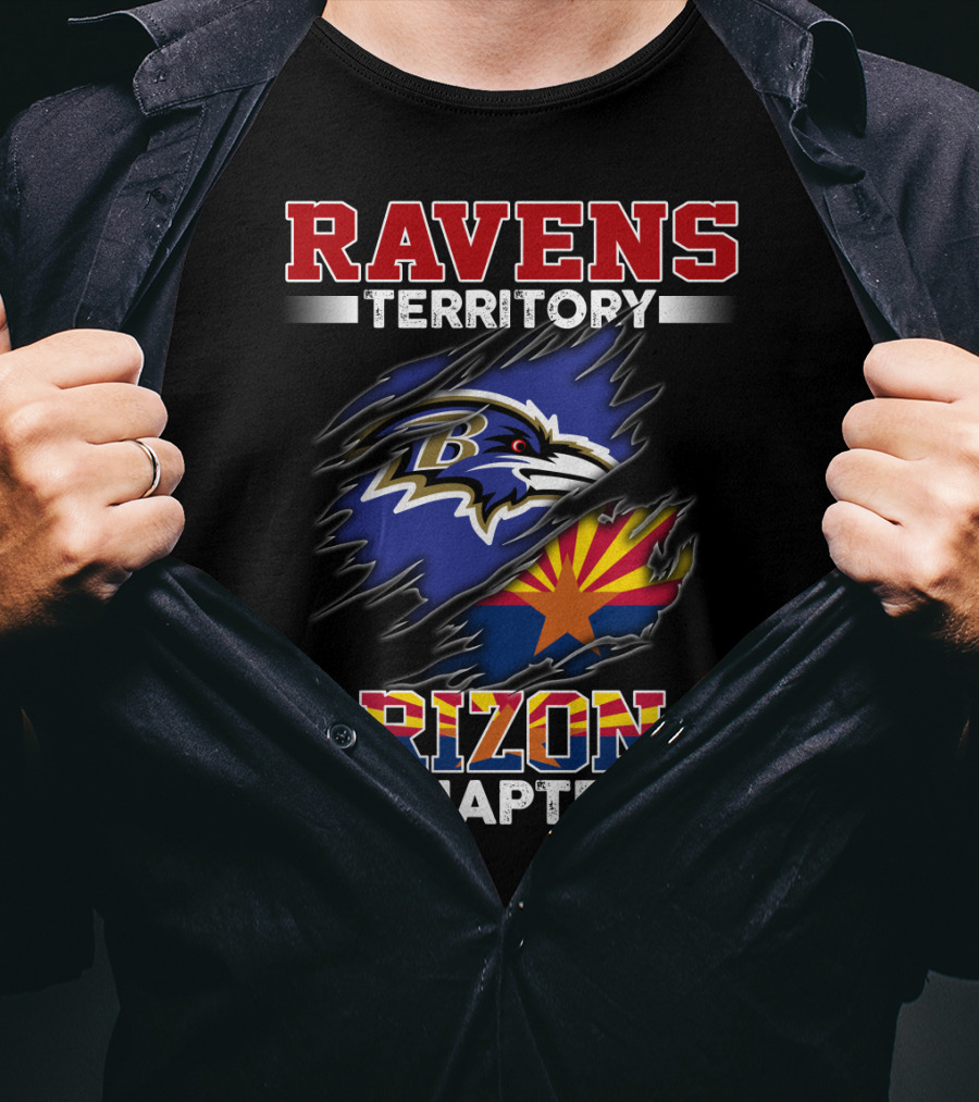 Ravens Territory Arizona Chapter Baltimore Ravens Logo Arizona Flag Elements T-Shirt
