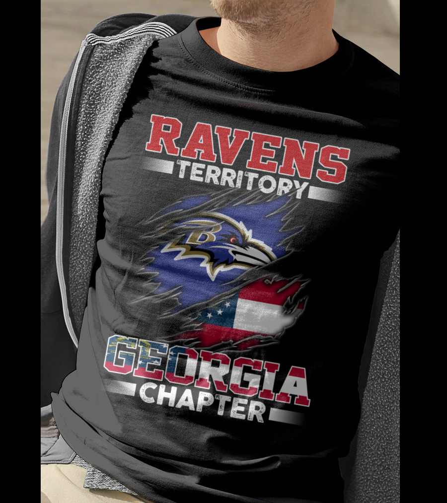 Ravens Territory Georgia Chapter Flag T-Shirt