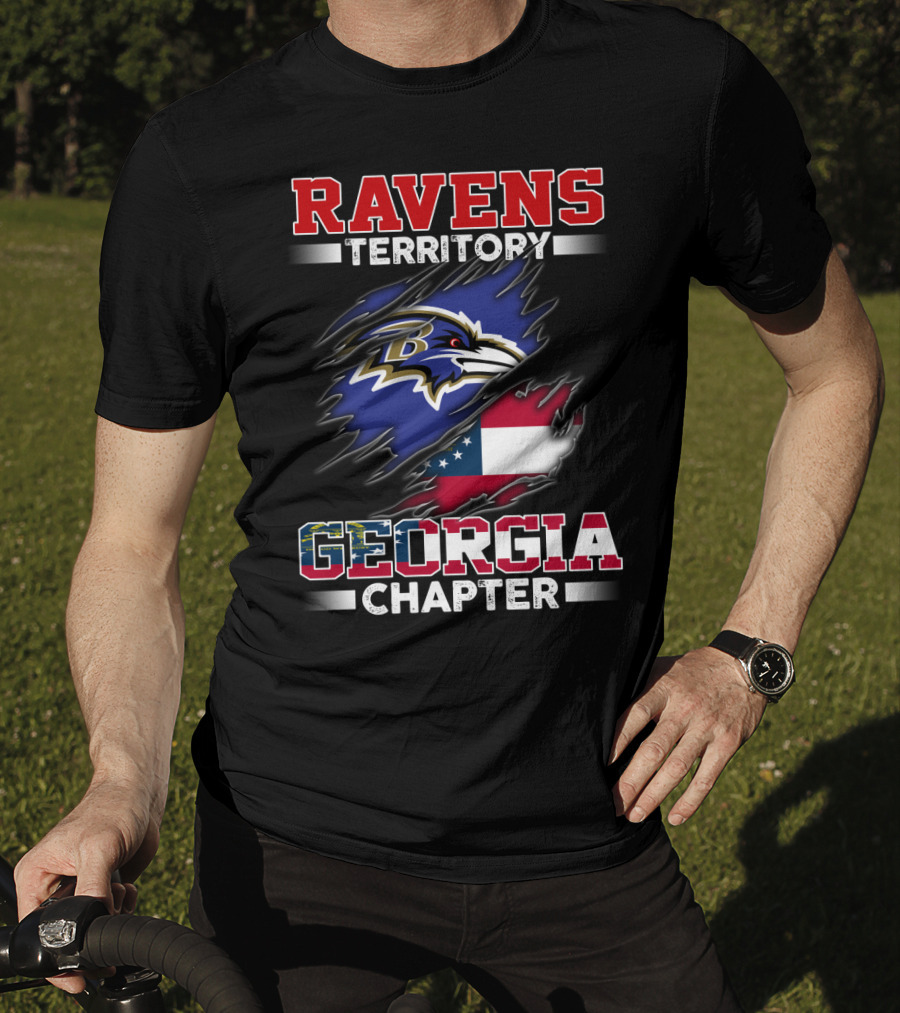Ravens Territory Georgia Chapter Flag T-Shirt