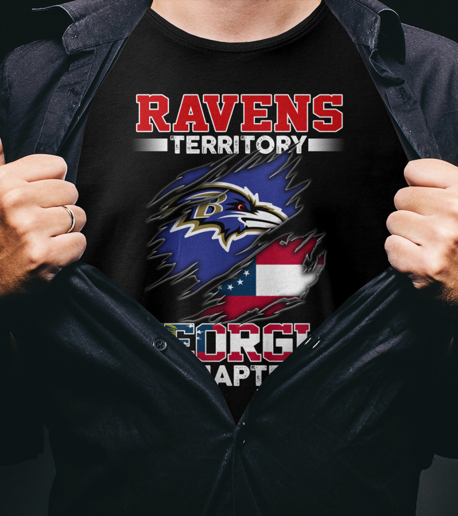 Ravens Territory Georgia Chapter Flag T-Shirt