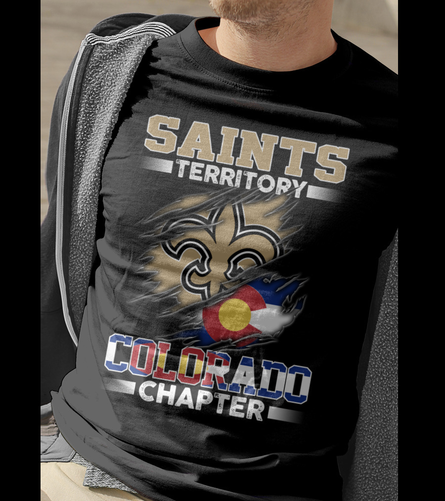 Saints Territory Fleur De Lis Colorado Flag Chapter T-Shirt