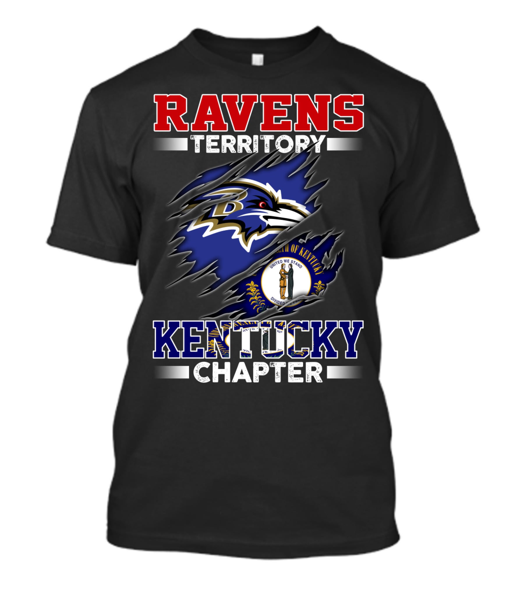 Ravens Territory Kentucky Chapter Baltimore Football Fan Club T-Shirt