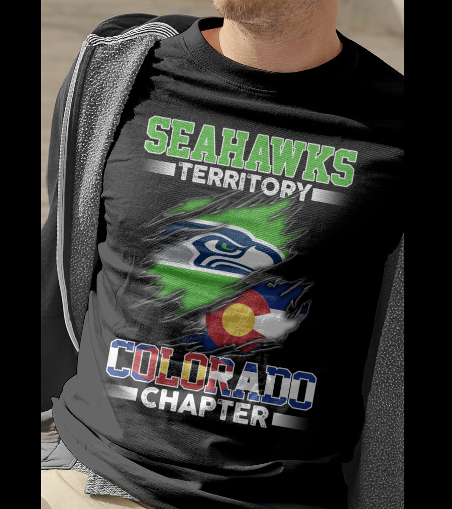 Seahawks Territory Colorado Chapter Seattle Logo Flag Интеграция T-Shirt