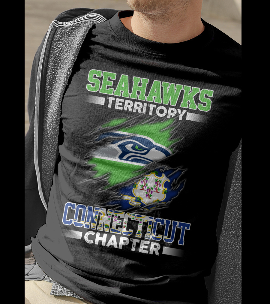 Seahawks Territory Connecticut Chapter Logo Rip T-Shirt