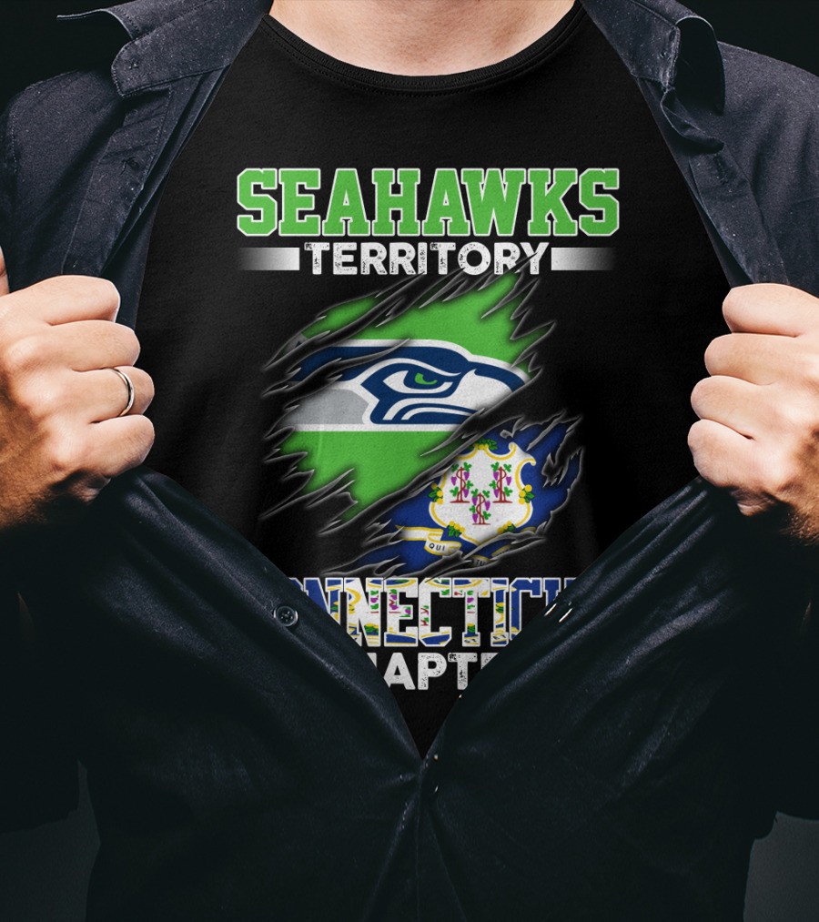 Seahawks Territory Connecticut Chapter Logo Rip T-Shirt
