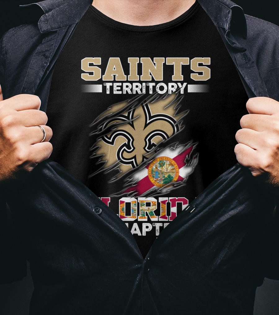 Saints Territory Florida Chapter State Seal And Symbols Torn T-Shirt