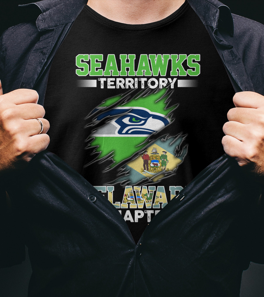 Seahawks Territory Delaware Chapter Flag T-Shirt