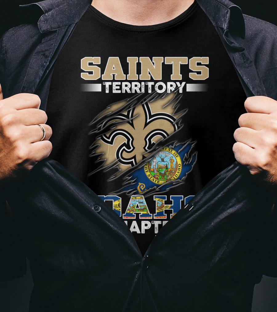 Saints Territory Idaho Chapter State Of Idaho Seal Fleur-De-Lis Symbol T-Shirt