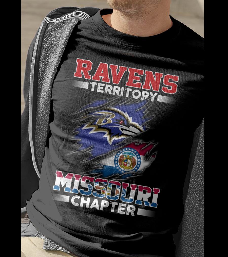 Ravens Territory Missouri Chapter State Flag And Team T-Shirt