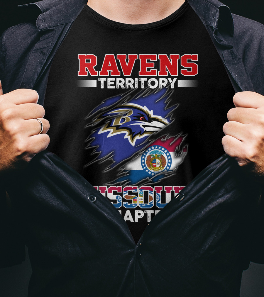 Ravens Territory Missouri Chapter State Flag And Team T-Shirt