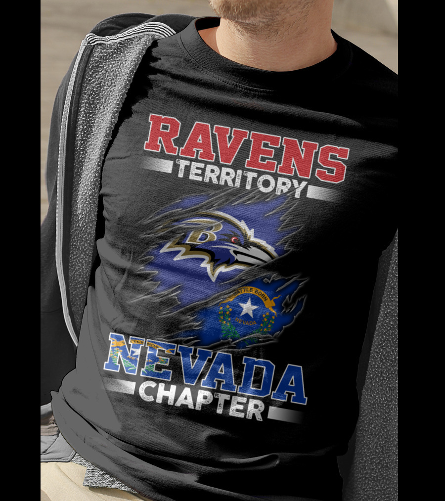 Ravens Territory Nevada Chapter Battle Born Flag T-Shirt