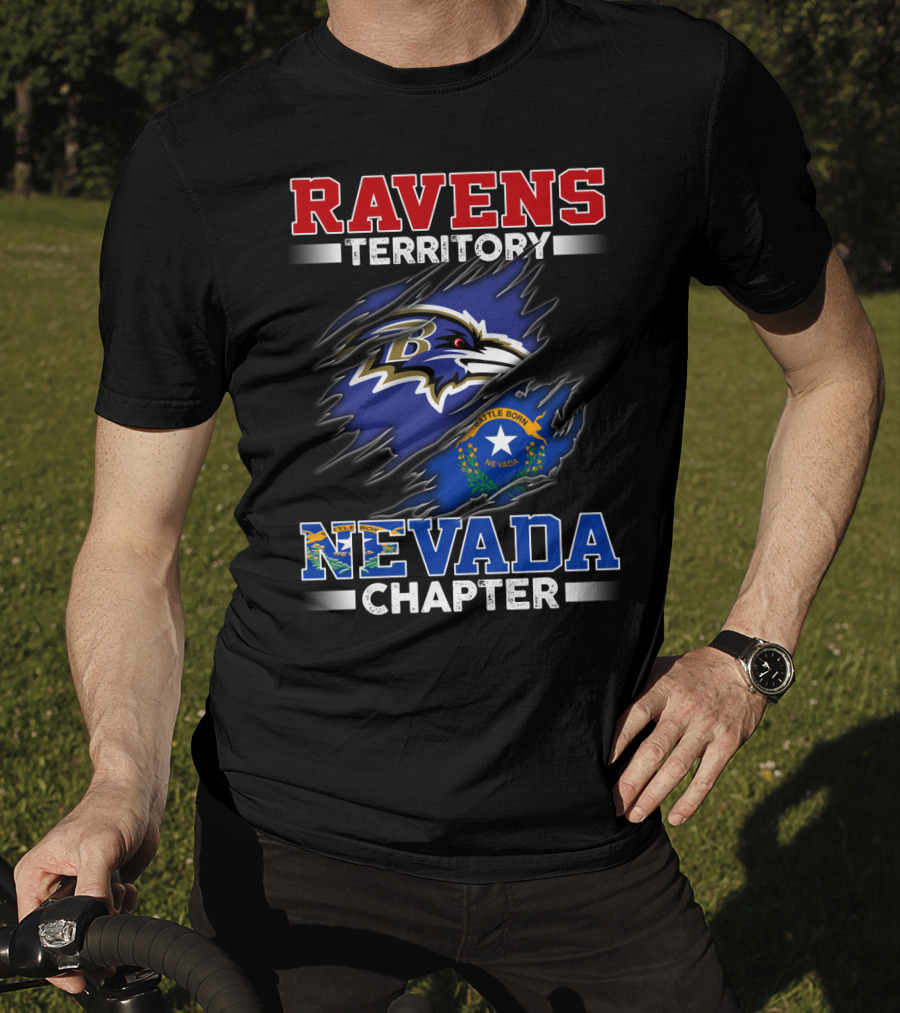 Ravens Territory Nevada Chapter Battle Born Flag T-Shirt