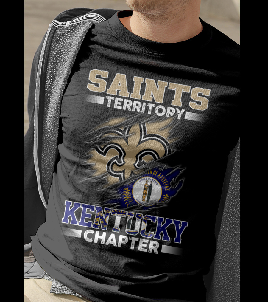 Saints Territory Kentucky Chapter Fleur-De-Lis State Flag T-Shirt