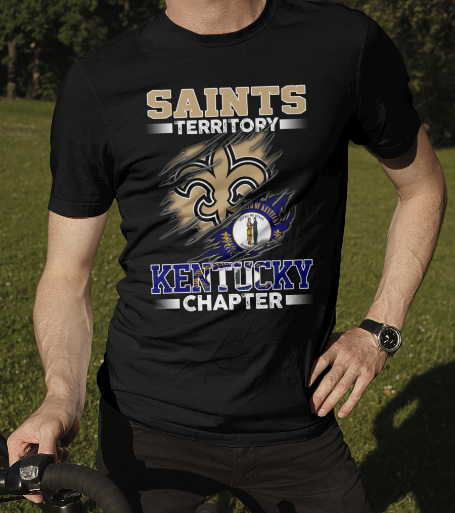 Saints Territory Kentucky Chapter Fleur-De-Lis State Flag T-Shirt