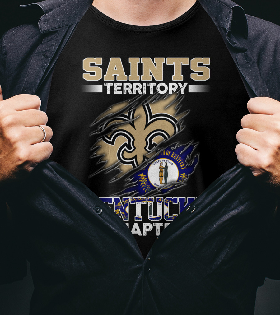 Saints Territory Kentucky Chapter Fleur-De-Lis State Flag T-Shirt