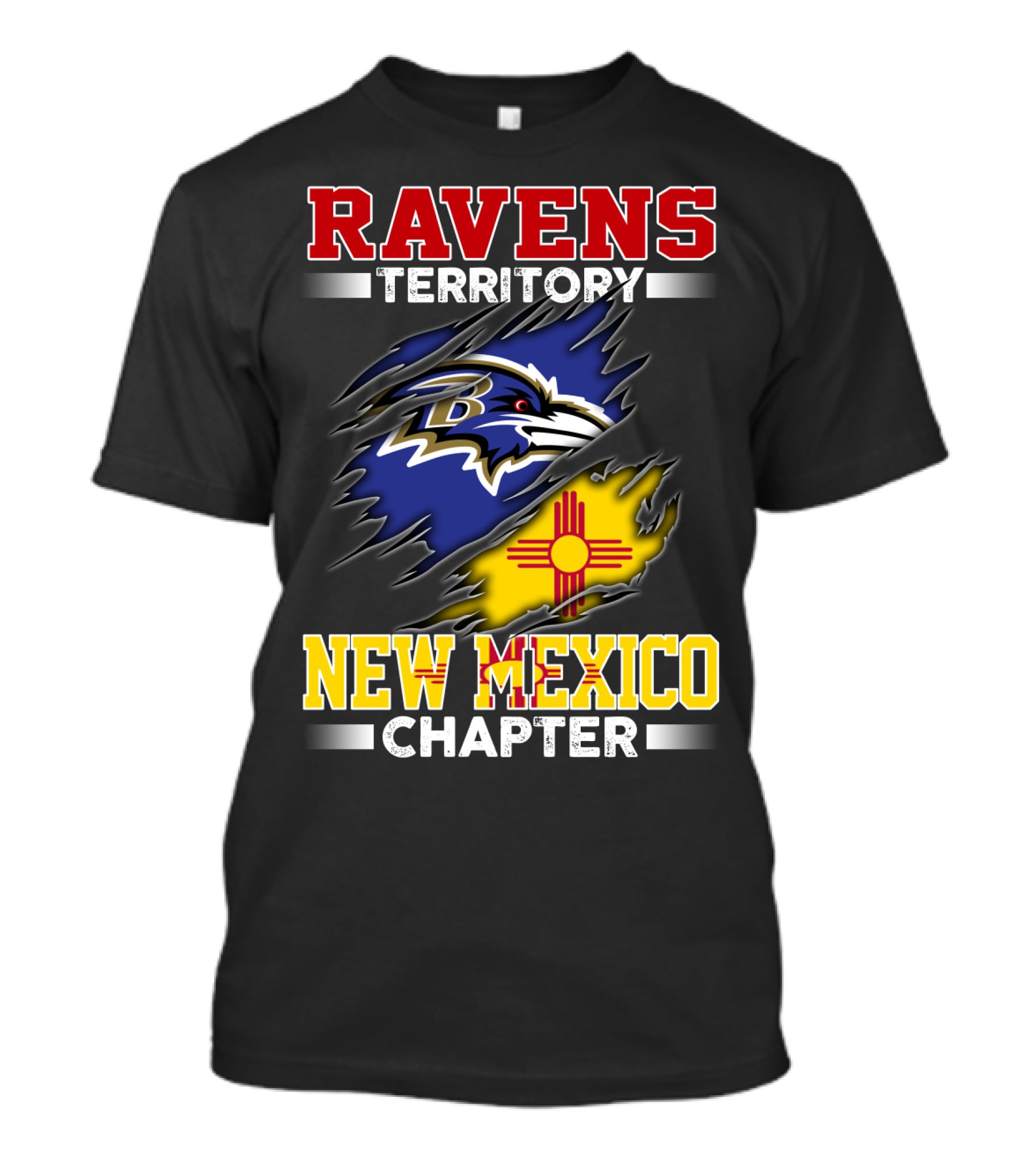 Ravens Territory New Mexico Chapter Ravens Logo Zia Symbol T-Shirt