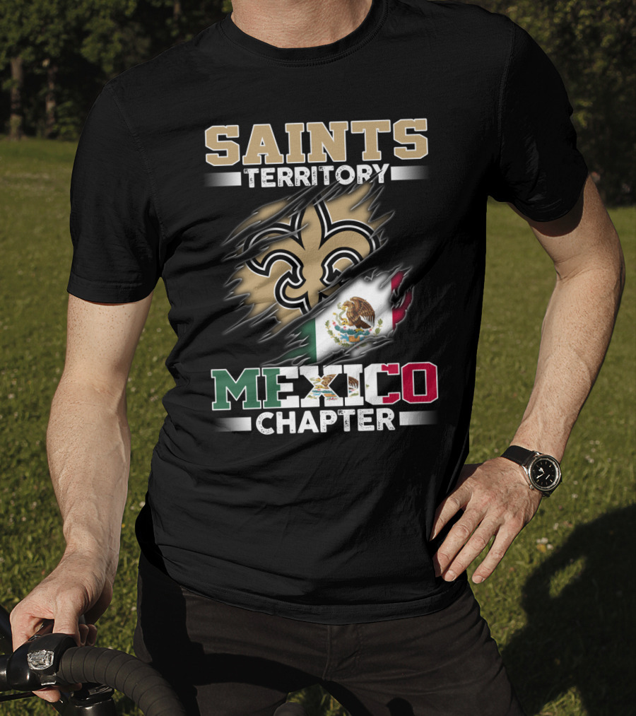 Saints Territory Mexico Chapter National Football Logo Flag T-Shirt