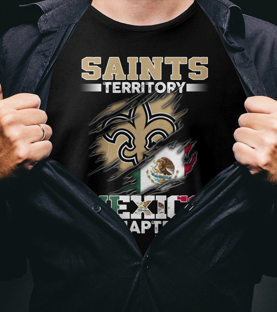Saints Territory Mexico Chapter National Football Logo Flag T-Shirt