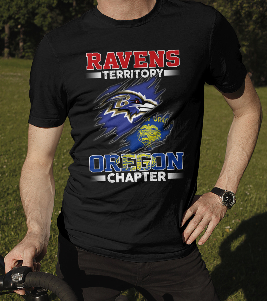 Ravens Territory Oregon Chapter Baltimore Ravens Oregon State Seal T-Shirt