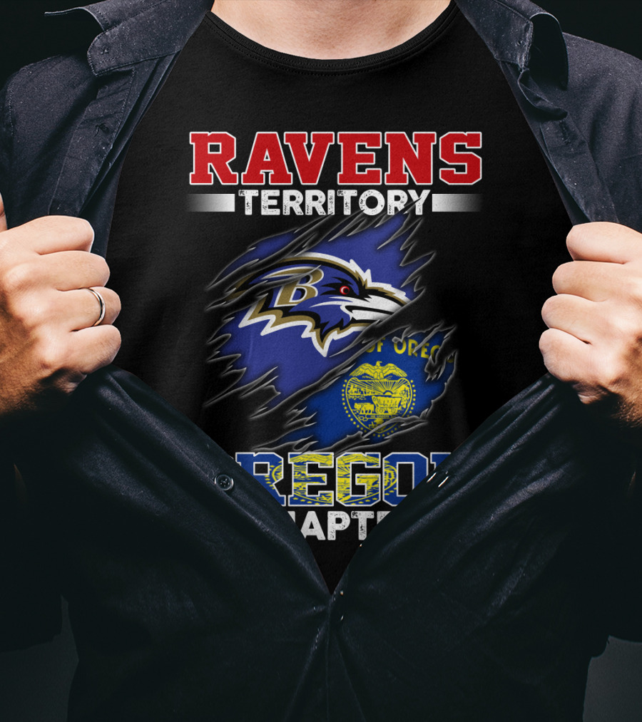 Ravens Territory Oregon Chapter Baltimore Ravens Oregon State Seal T-Shirt