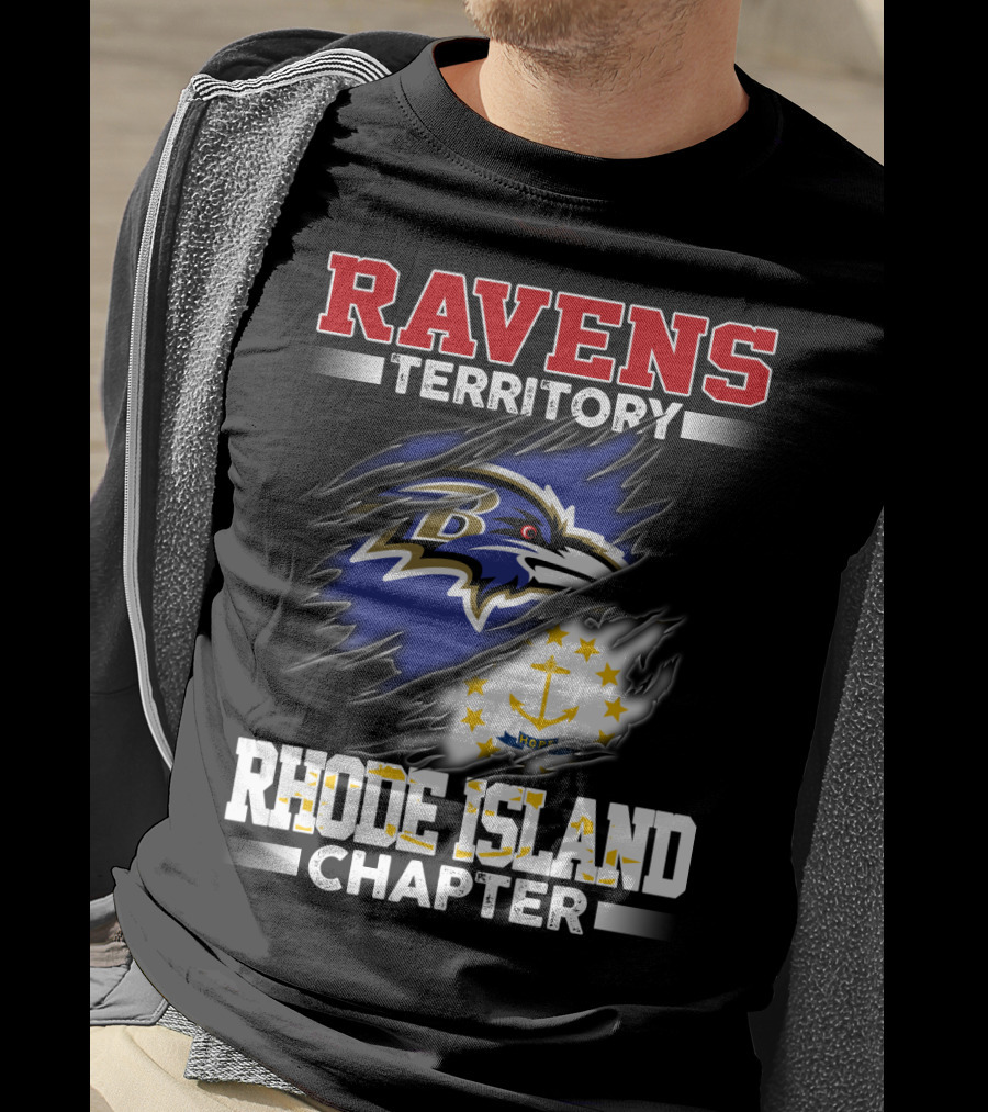 Ravens Territory Bold Logo Rhode Island Chapter Sports Fandom T-Shirt