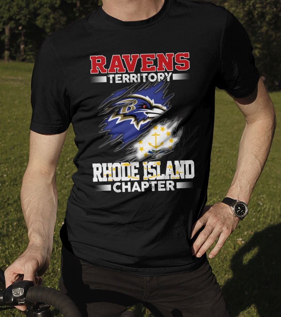 Ravens Territory Bold Logo Rhode Island Chapter Sports Fandom T-Shirt