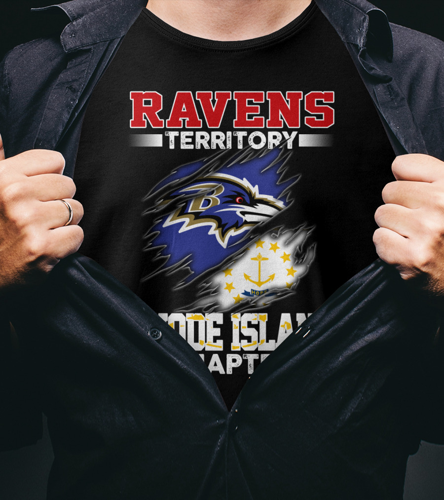 Ravens Territory Bold Logo Rhode Island Chapter Sports Fandom T-Shirt