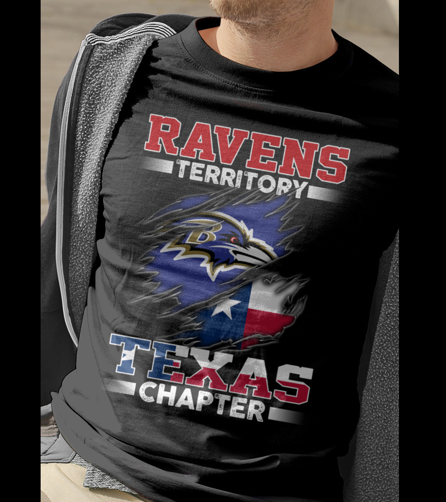 Ravens Territory Texas Chapter Nfl Team Texas State Flag T-Shirt