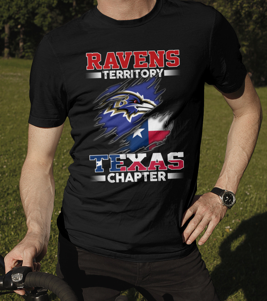 Ravens Territory Texas Chapter Nfl Team Texas State Flag T-Shirt