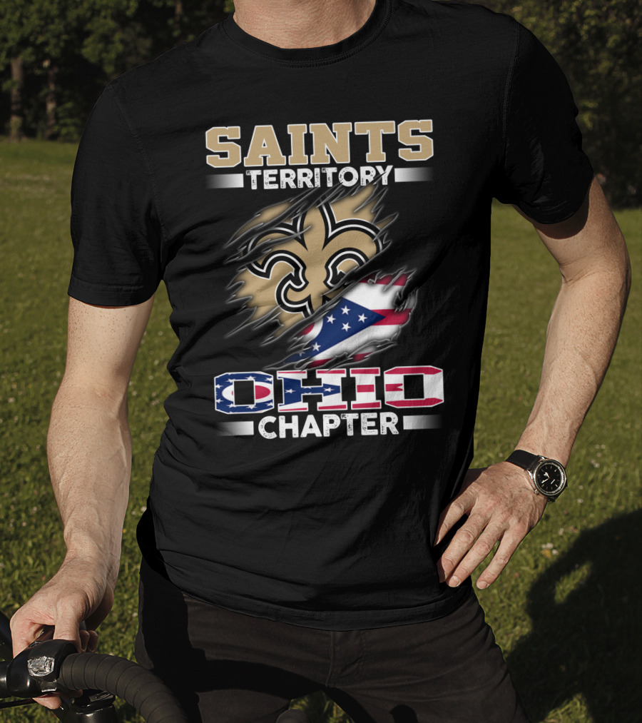 Saints Territory Ohio Chapter With Flag Icons T-Shirt