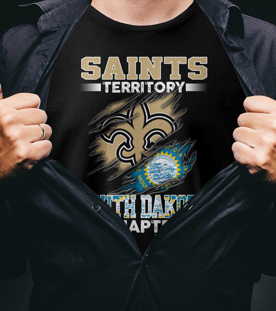 Saints Territory South Dakota Chapter New Orleans Fleur-De-Lis Flag T-Shirt