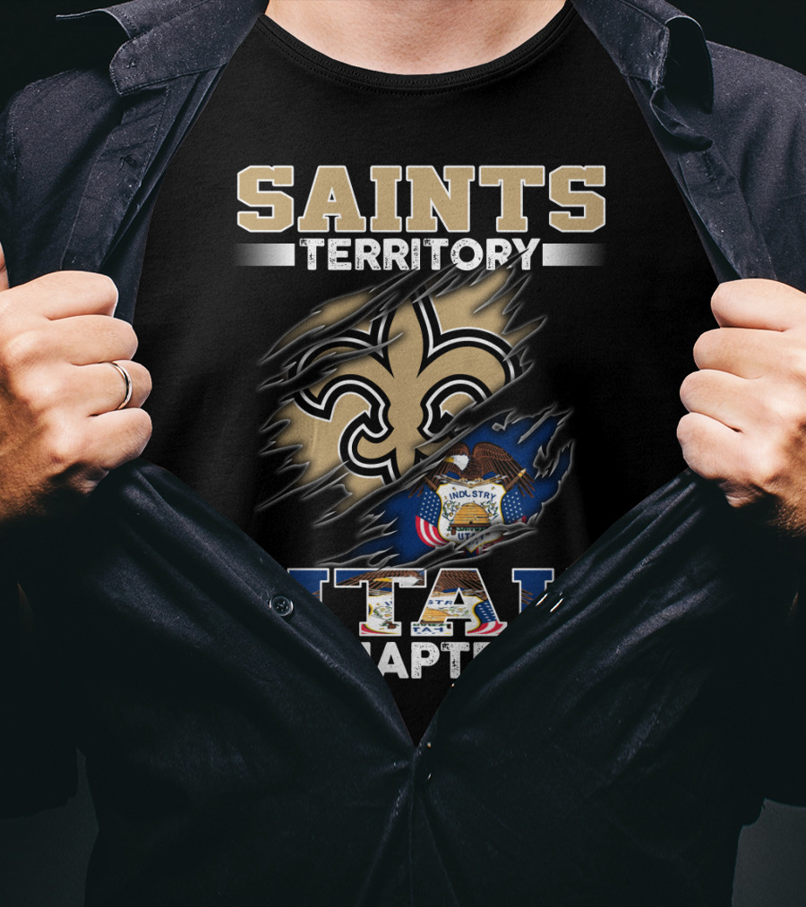 Saints Territory Utah Chapter Fleur-De-Lis State Seal And Eagle T-Shirt