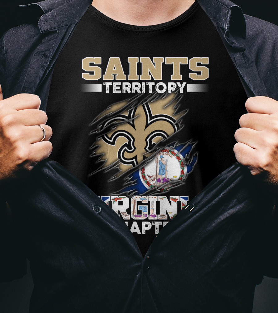 Saints Territory Virginia Chapter Fleur-De-Lis With State Seal T-Shirt