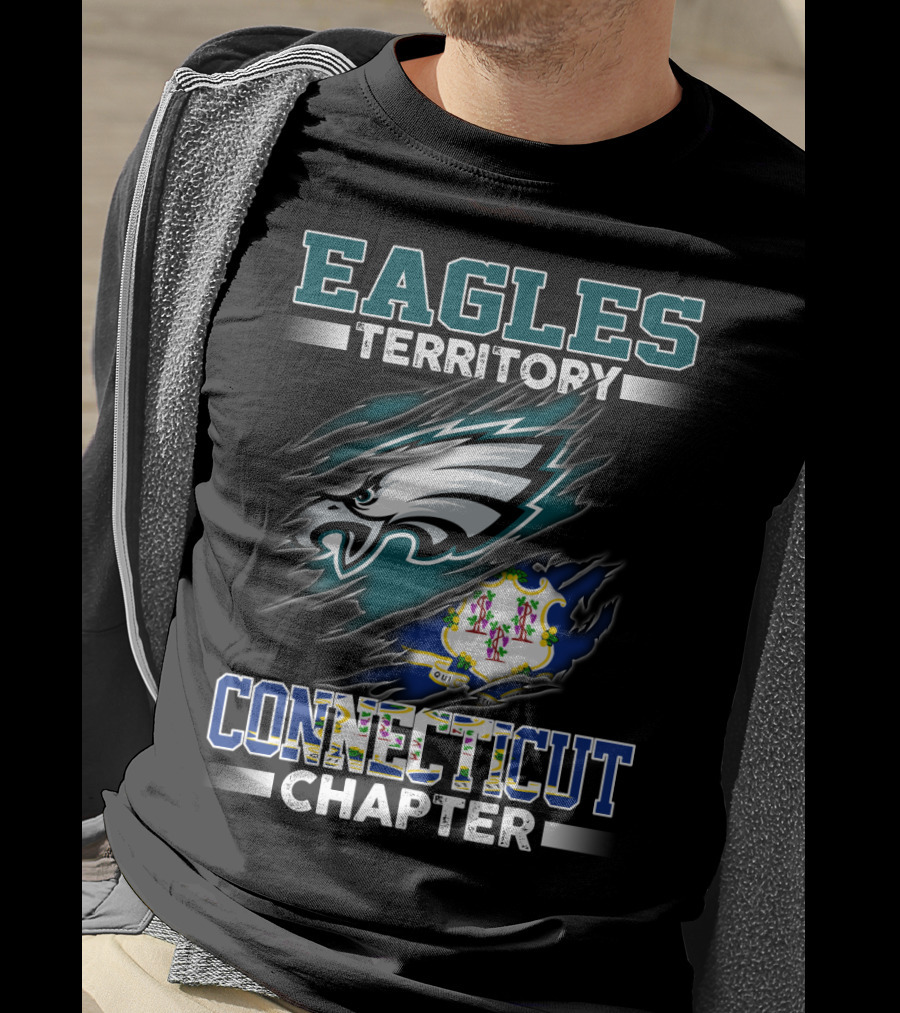 Eagles Territory Connecticut Chapter Logo And State Flag T-Shirt