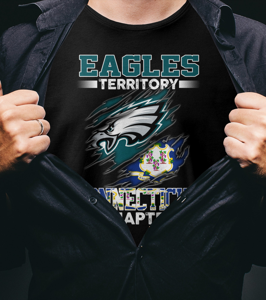 Eagles Territory Connecticut Chapter Logo And State Flag T-Shirt