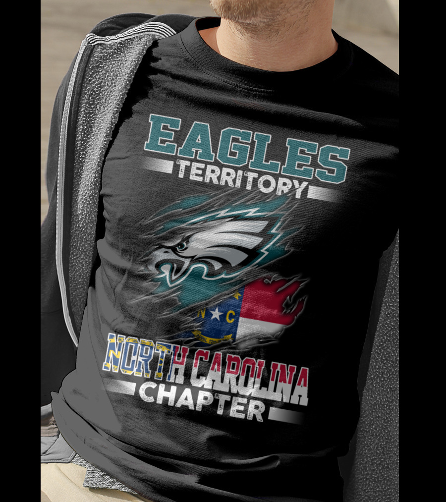 Eagles Territory North Carolina Chapter Logo Featuring State Flag And Team T-Shirt