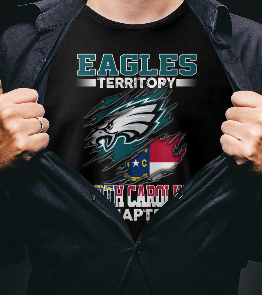 Eagles Territory North Carolina Chapter Logo Featuring State Flag And Team T-Shirt