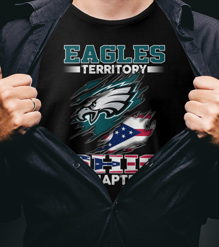 Eagles Territory Ohio Chapter Fan Ohio Flag And Eagle T-Shirt