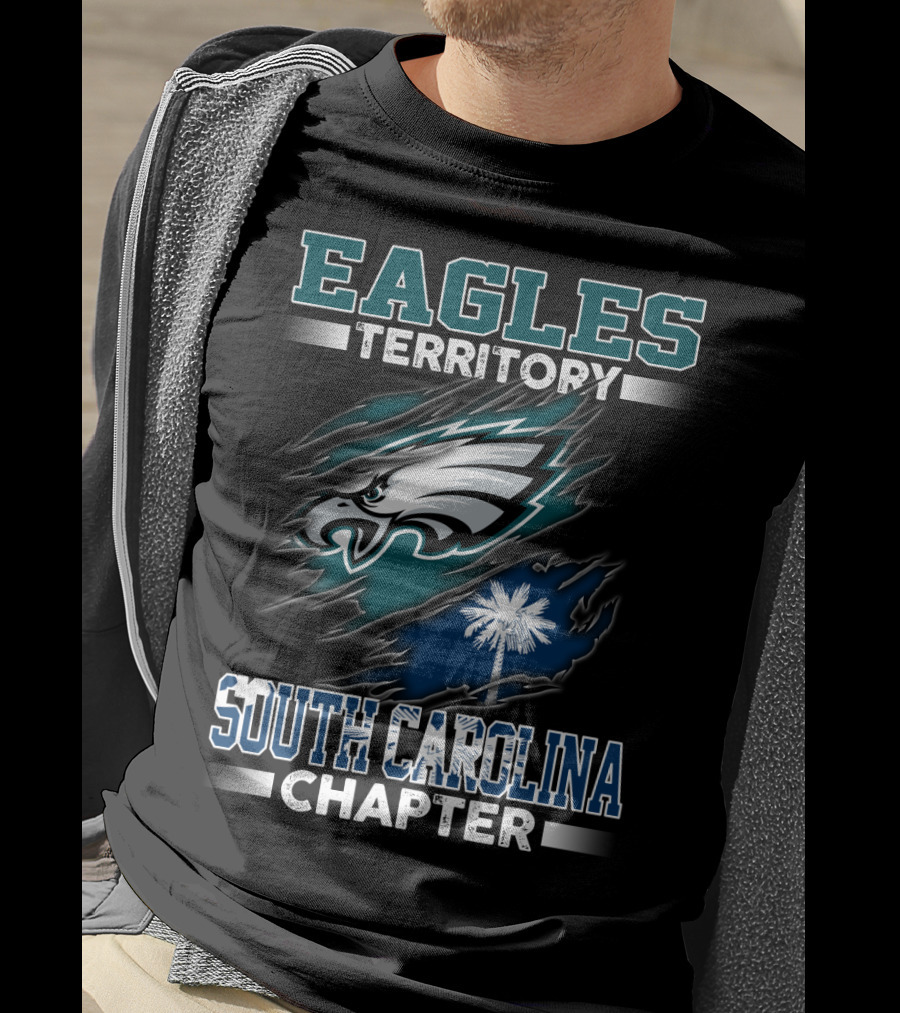 Eagles Territory South Carolina Chapter Logo With Palm And Crescent T-Shirt