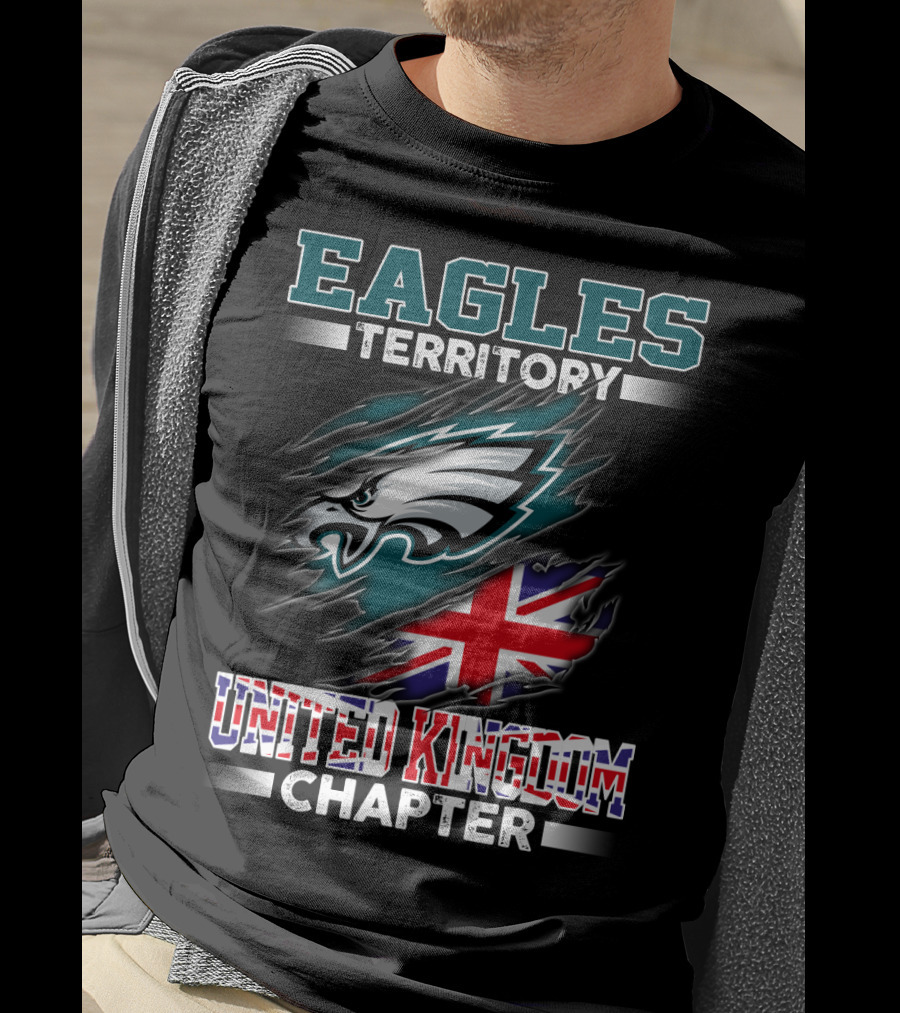 Eagles Territory United Kingdom Chapter With Flag And Eagle T-Shirt