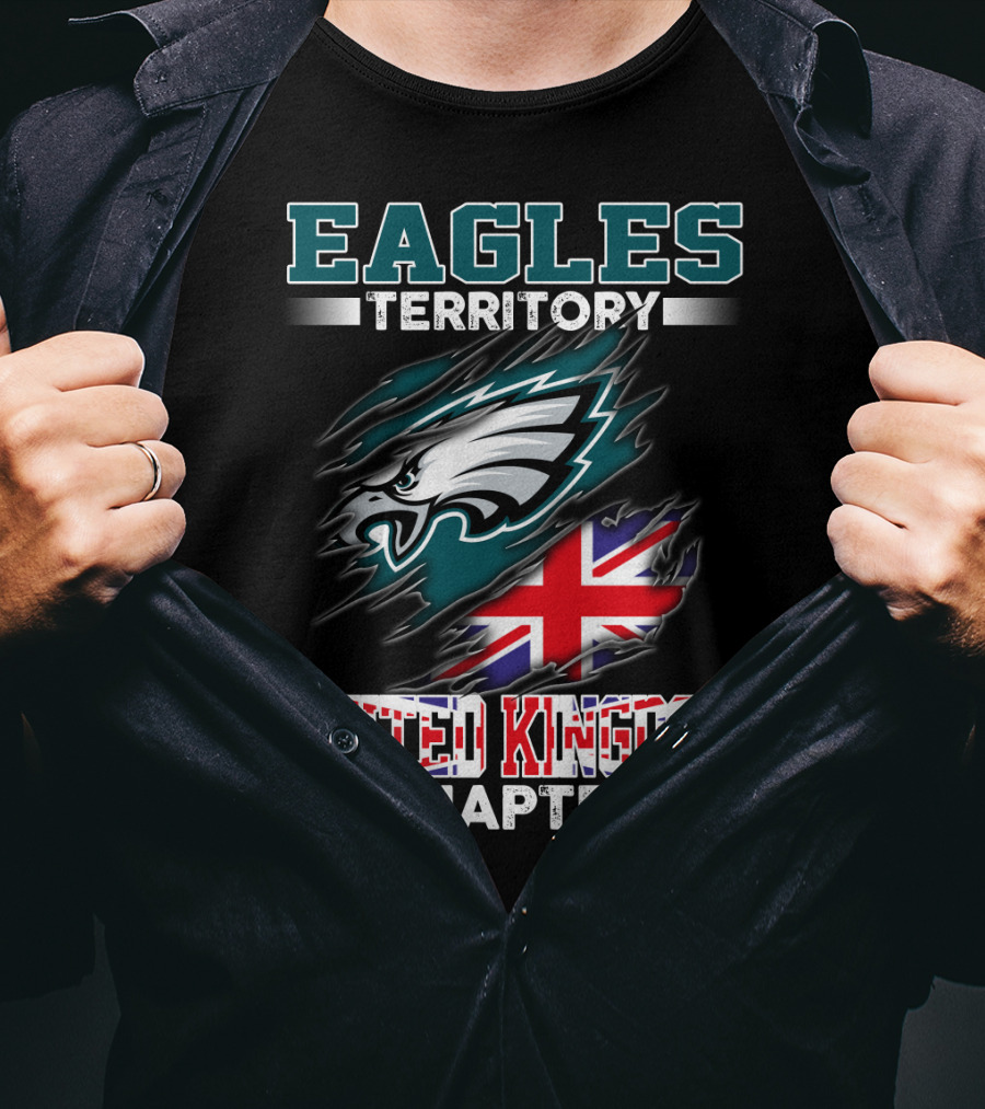 Eagles Territory United Kingdom Chapter With Flag And Eagle T-Shirt