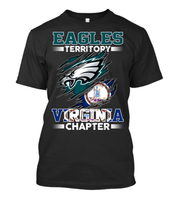 Eagles Territory Virginia Chapter Logo With Virginia Flag T-Shirt