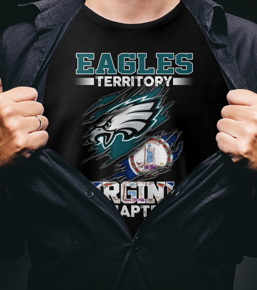 Eagles Territory Virginia Chapter Logo With Virginia Flag T-Shirt