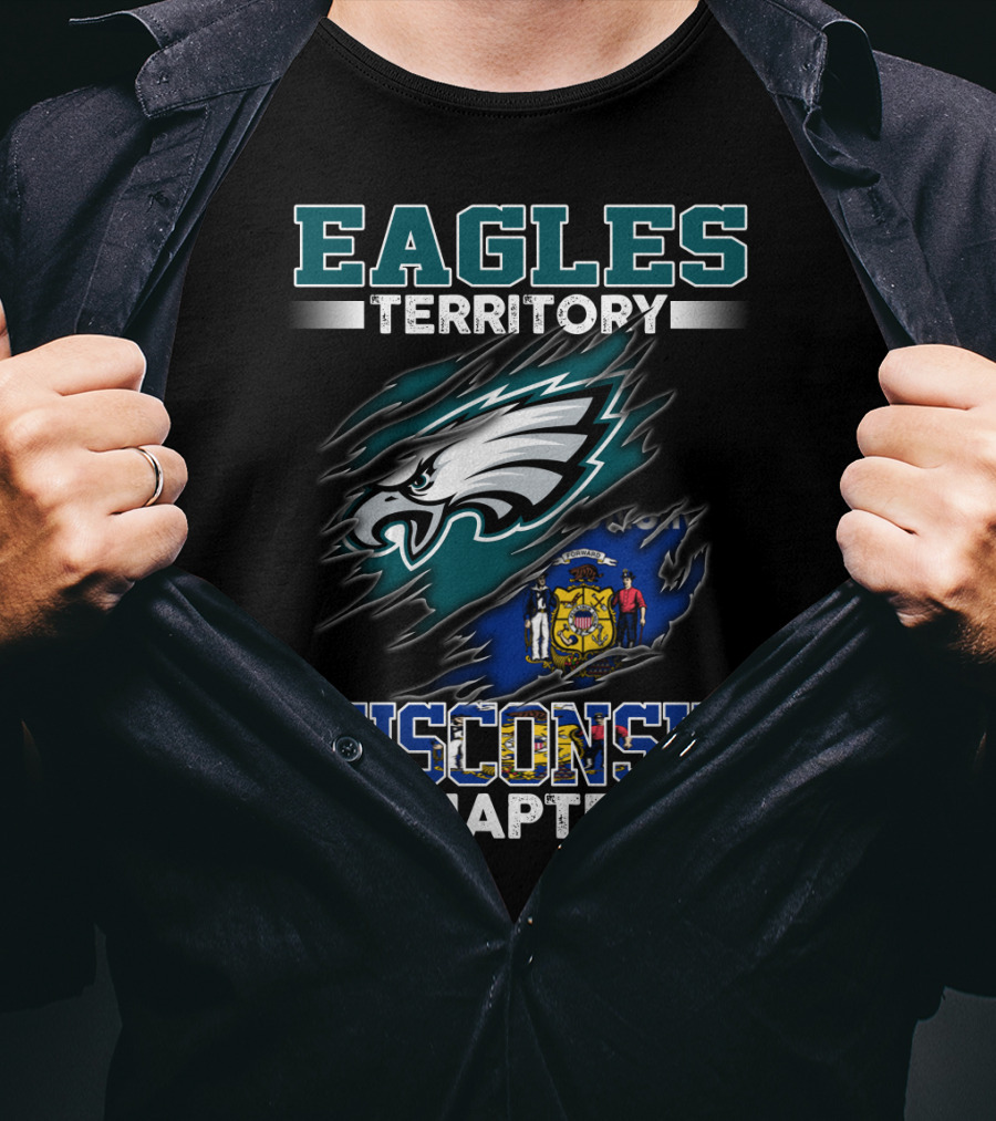 Eagles Territory Wisconsin Chapter Logo Flag Blend T-Shirt