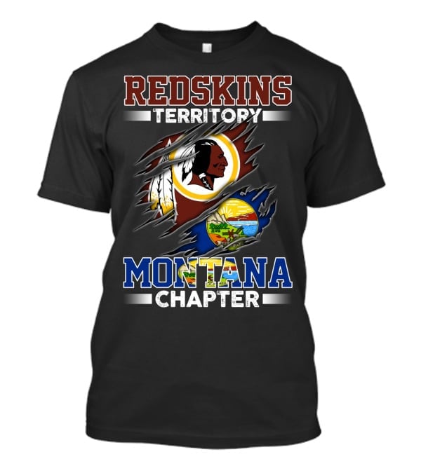 Montana Redskins Territory Chapter Logo And Emblem Rip T-Shirt