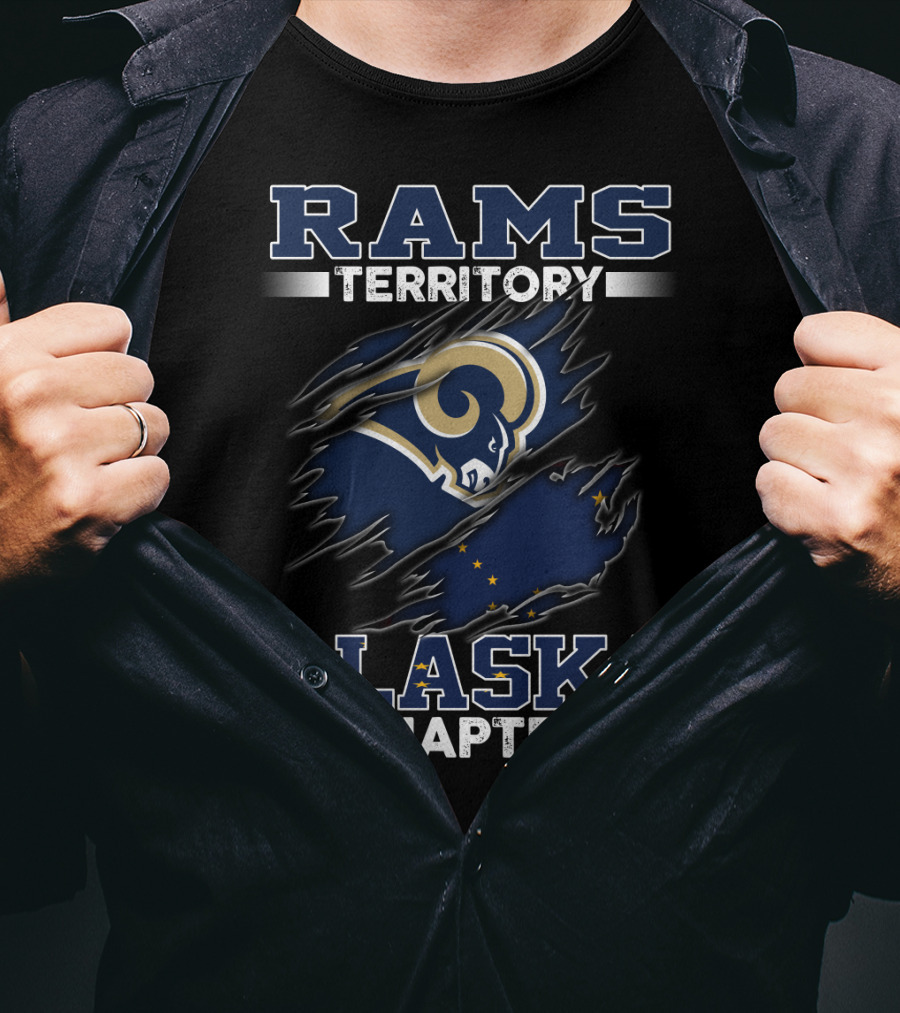 Rams Territory Alaska Chapter Nfl Team Logo With State Flag Elements T-Shirt