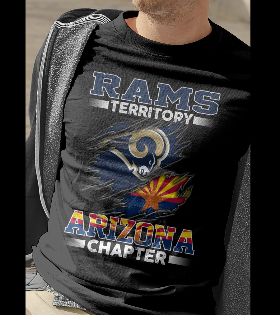 Rams Territory Arizona Chapter With Rams Logo And Arizona Flag T-Shirt